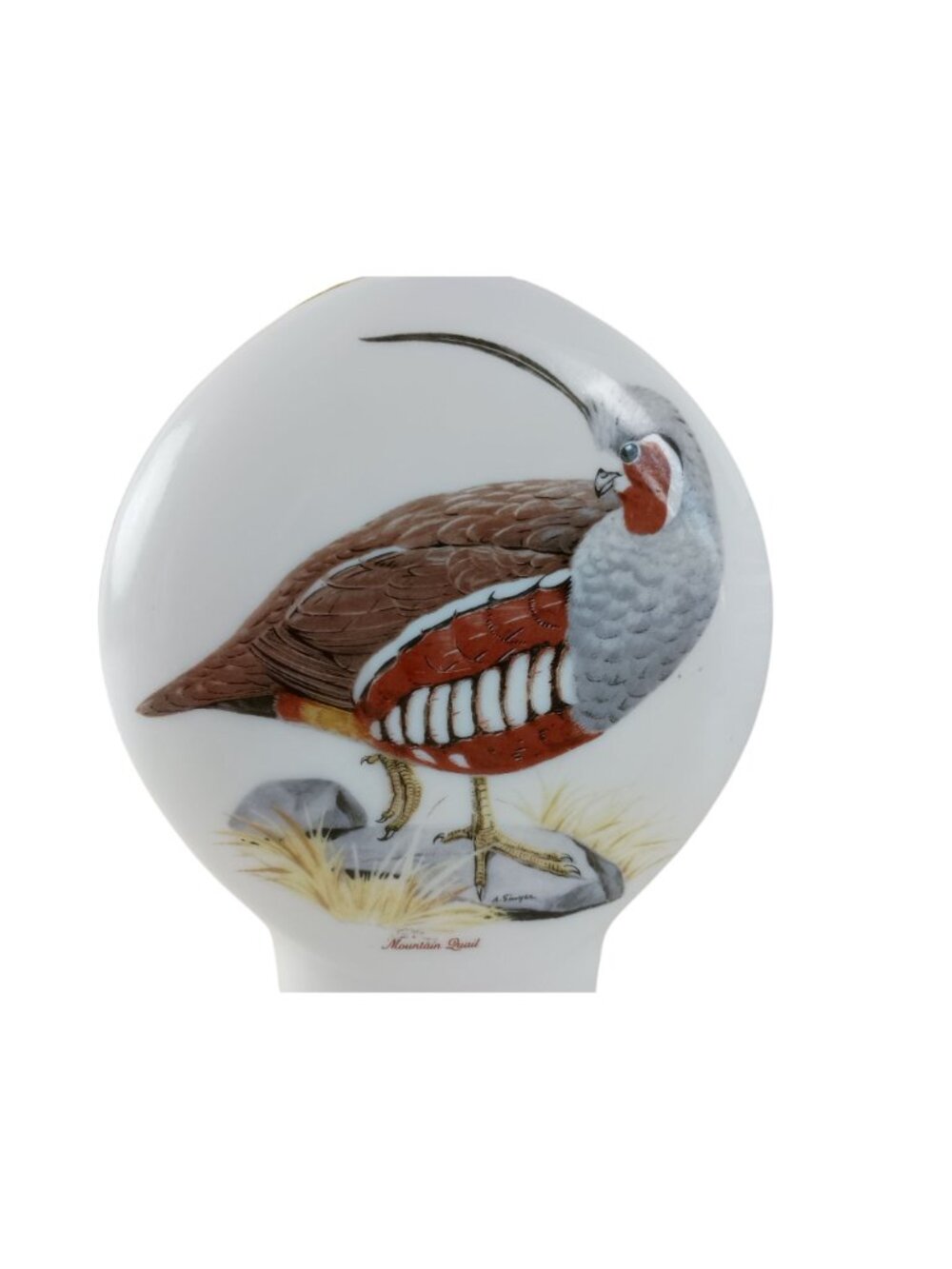 Field Birds Mountain Quail Milk Glass Decanter 1969 Empty Bottle #4 Vintage - Picture 2 of 9